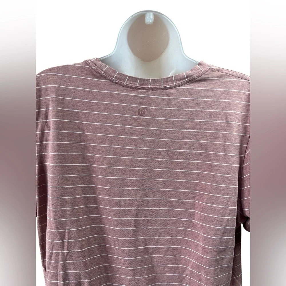LuLuLemon Dusty Rose Stripe Performance Tee